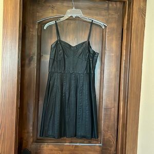 Black faux leather free people dress